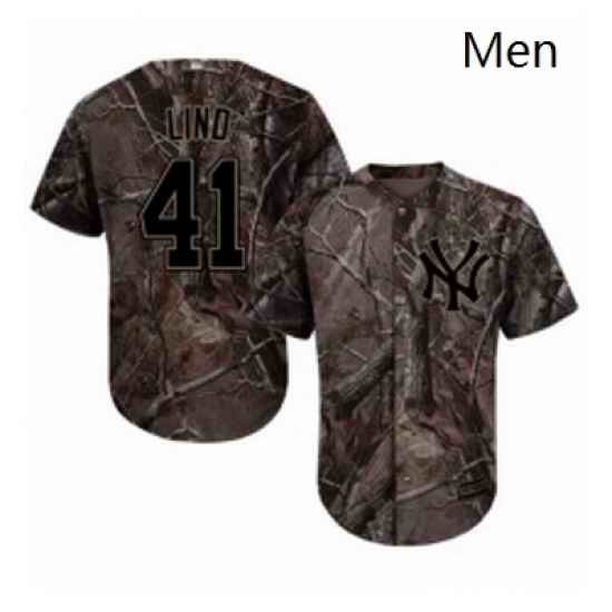 Mens Majestic New York Yankees 41 Adam Lind Authentic Camo Realtree Collection Flex Base MLB Jersey